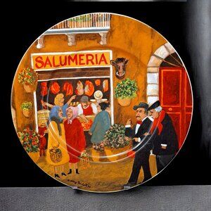 Guy Buffet Tuscan Storefronts Porcelain Dinner Plate "SALUMERIA" - Germany